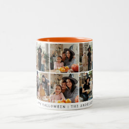 Minimalistisches modernes glückliches Halloween 6  Zweifarbige Tasse