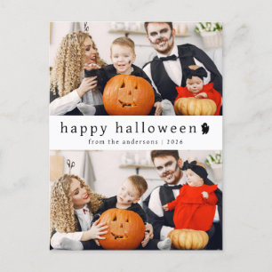 Minimalistisches, modernes, glückliches Halloween  Feiertagspostkarte