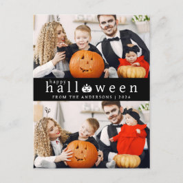 Minimalistisches, modernes, glückliches Halloween  Feiertagspostkarte