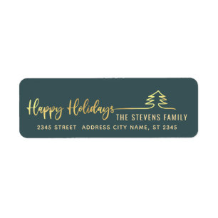 Minimalistisches modernes Goldskript Happy Holiday