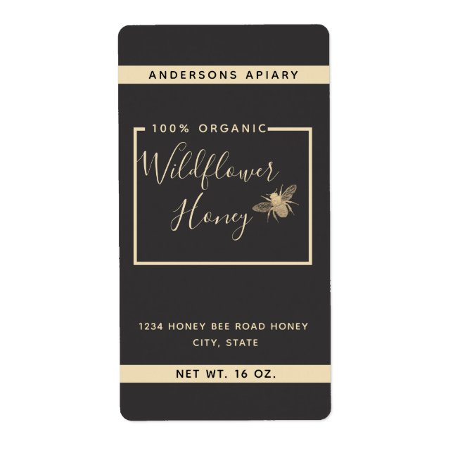 Minimalistisches, modernes Gütesiegel für Honigwei (Vorne)