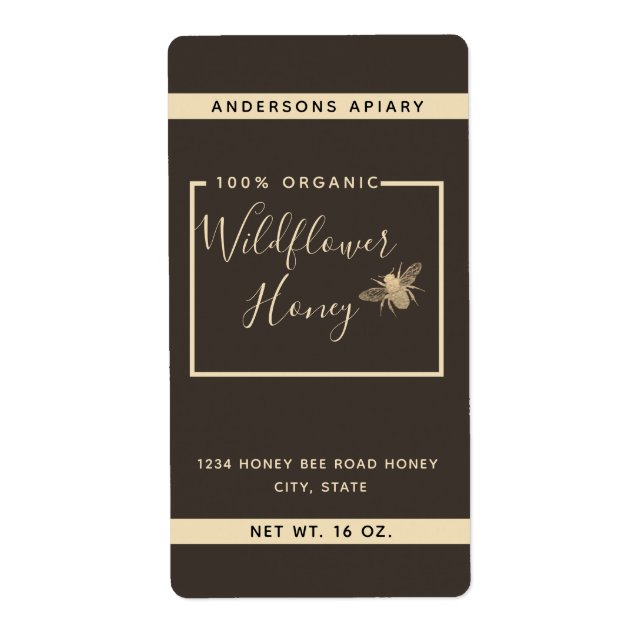 Minimalistisches, modernes Gütesiegel für Honigwei (Vorne)