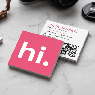 Minimalistisches modernes "Hallo" Quadratische Visitenkarte