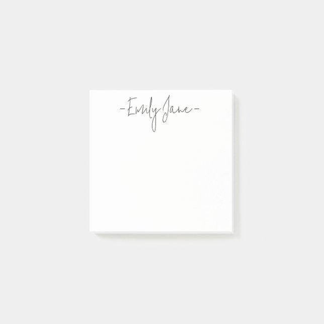 Minimalistisches, modernes Handschriftzeichen Post-it Klebezettel (Vorderseite)