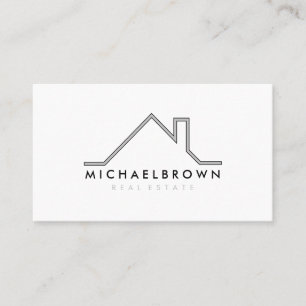 Minimalistisches modernes Haus-Logo Immobilienagen Visitenkarte
