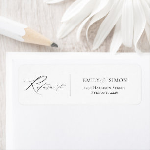 Minimalistisches, modernes Hochzeitrücksendesiegel
