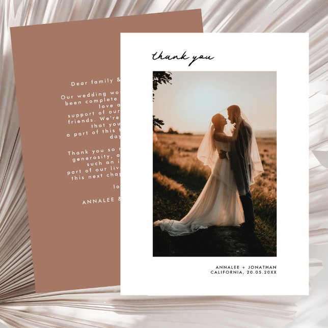 Minimalistisches modernes Hochzeitsszenario Foto D Dankeskarte (Von Creator hochgeladen)