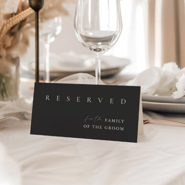 Minimalistisches modernes Hochzeitszeichen Tischaufsteller (Minimalist Modern Wedding Reserved Table Tent Sign)
