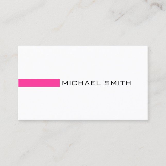 Minimalistisches, modernes Hot Pink Elegant Visitenkarte (Vorderseite)