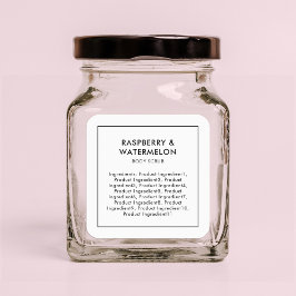 Minimalistisches, modernes Inhaltsstofflabel Quadratischer Aufkleber