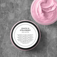 Minimalistisches, modernes Inhaltsstofflabel