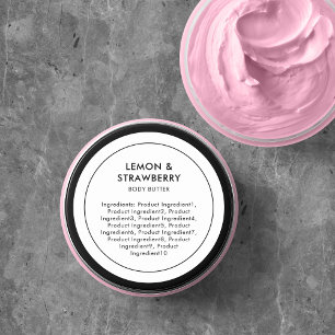 Minimalistisches, modernes Inhaltsstofflabel Runder Aufkleber