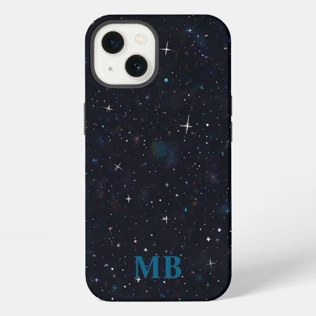 Minimalistisches modernes Initial-Monogramm iPhone Hülle (Rückseite)