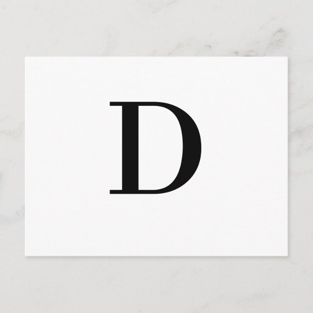 Minimalistisches modernes Initialbuchstaben-Design Postkarte (Vorderseite)