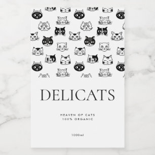 Minimalistisches modernes Katzen Hundefutter Schwa Lebensmitteletikett