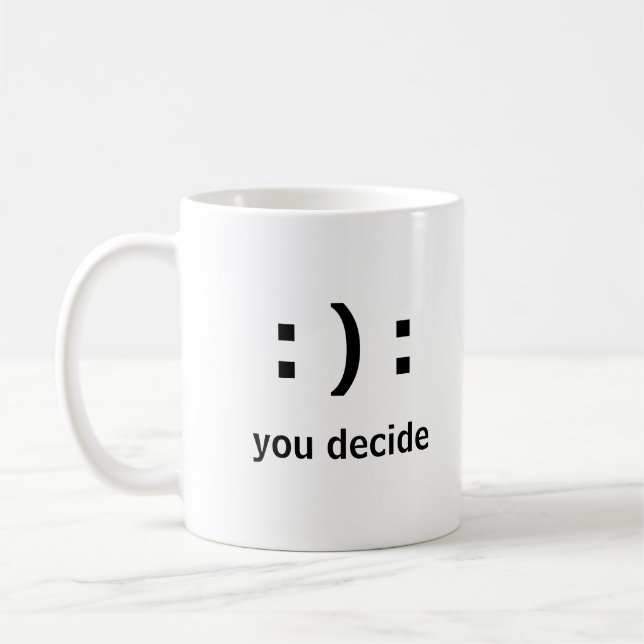 Minimalistisches modernes Lächeln oder Frosch Sie  Kaffeetasse (Links)