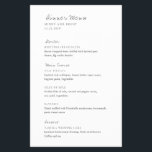 Minimalistisches, modernes Menü für Hochzeiten<br><div class="desc">Moderner Flyer für Hochzeitsmenüs mit einem einfachen und minimalen Layout mit Serif- und Script-Schriftart.</div>