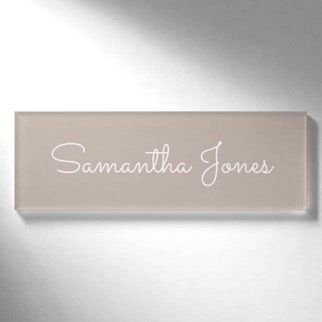 Minimalistisches, modernes Mitarbeiter-Business Ta Namenschild (Vorderseite)
