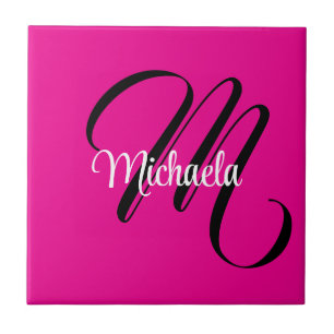 Minimalistisches modernes Monogramm Anfangsname Ho Fliese
