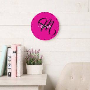 Minimalistisches modernes Monogramm Anfangsname Ho Große Wanduhr