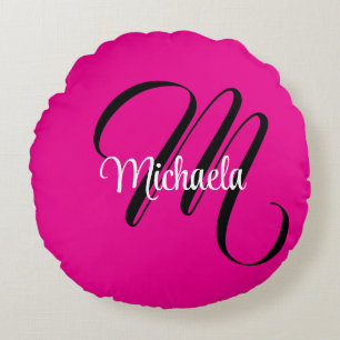 Minimalistisches modernes Monogramm Anfangsname Ho Rundes Kissen