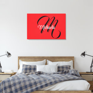 Minimalistisches modernes Monogramm Anfangsname ro Leinwanddruck