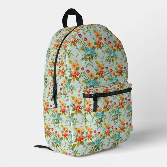 Minimalistisches, modernes Monogramm Elegantes Blu Bedruckter Rucksack (Rückseitige Ecke links)