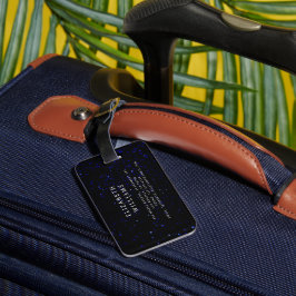 Minimalistisches, modernes Monogramm Elegantes Blu Gepäckanhänger