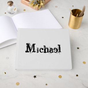Minimalistisches modernes Monogramm Name schwarz g Gästebuch