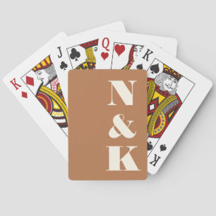 Minimalistisches modernes Monogramm Terrakotta-Hoc Spielkarten