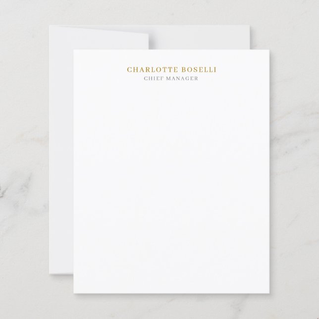 Minimalistisches modernes professionelles Goldfarb (Vorderseite)