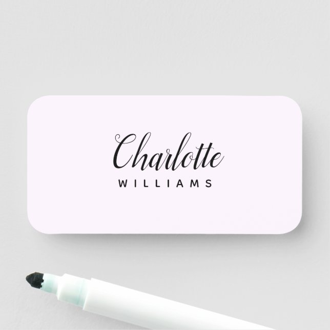 Minimalistisches, modernes, rosa Monogramm - Name- Namensschild (Beispiel)