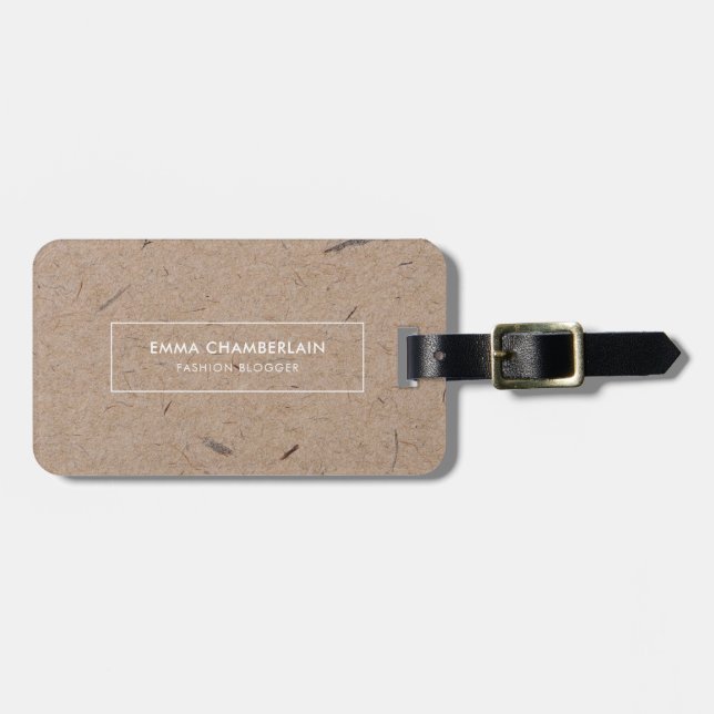 Minimalistisches, modernes, rustikales Kraftpapier Gepäckanhänger (Vorderseite horizontal)