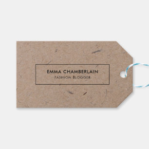Minimalistisches, modernes, rustikales Kraftpapier Geschenkanhänger