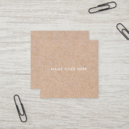 Minimalistisches modernes rustikales Kraftpapier Quadratische Visitenkarte