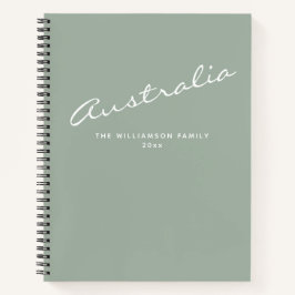 Minimalistisches, modernes Sage Personalisiert Tra Notizbuch