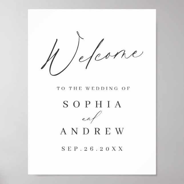 Minimalistisches modernes Schriftzeichen Poster (Vorne)