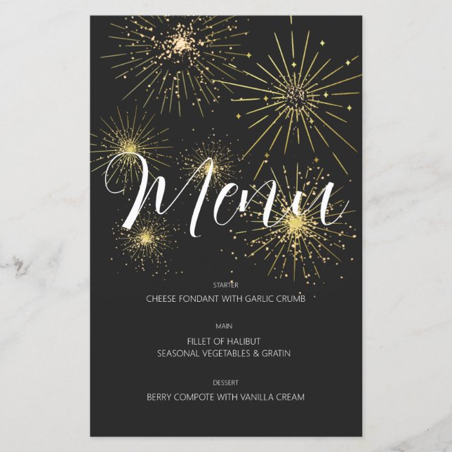 Minimalistisches, modernes Schwarz/Gold-Party (Vorderseite)