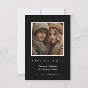 Minimalistisches modernes Schwarz-Weiß-elegantes F Save The Date