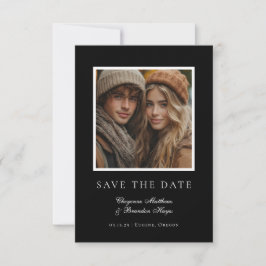Minimalistisches modernes Schwarz-Weiß-elegantes F Save The Date