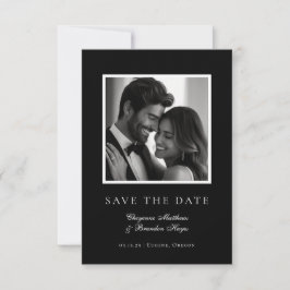 Minimalistisches modernes Schwarz-Weiß-elegantes F Save The Date