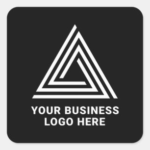 Minimalistisches modernes schwarzes Geschäftslogo Quadratischer Aufkleber