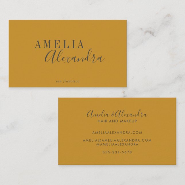 Minimalistisches, modernes Script Boho Custom Yell Visitenkarte (Vorne/Hinten)