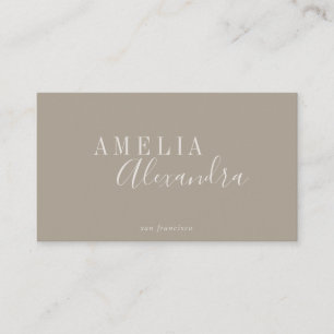 Minimalistisches modernes Skript Boho Chic Neutral Visitenkarte