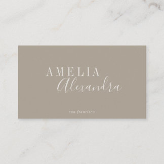Minimalistisches modernes Skript Boho Chic Neutral Visitenkarte