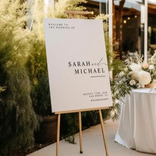 Minimalistisches modernes Skript Einfache Hochzeit Poster