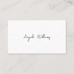 Minimalistisches, modernes Skript Einfache Weiße E Visitenkarte