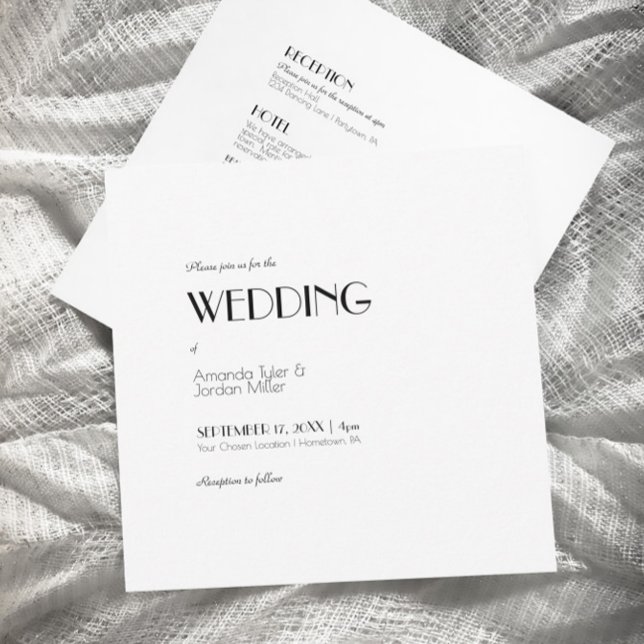 Minimalistisches, modernes Square Art Deco Einladung (Von Creator hochgeladen)