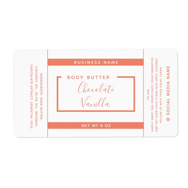 Minimalistisches, modernes Typografie-Etikett (Vorne)