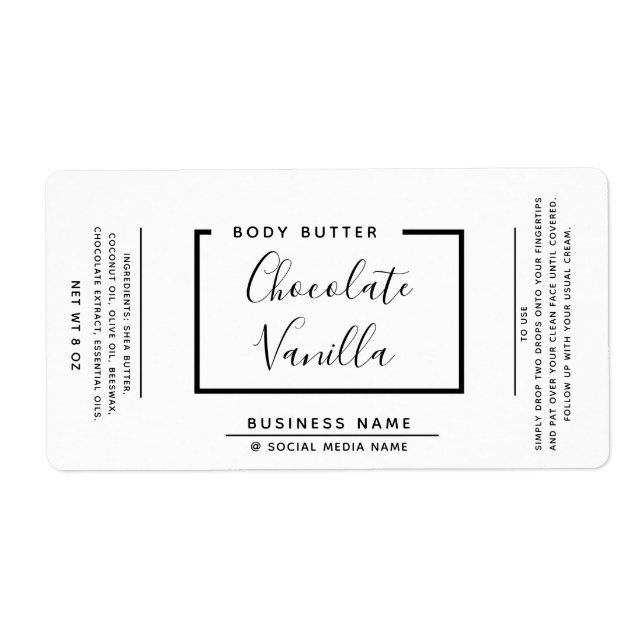 Minimalistisches, modernes Typografie-Etikett (Vorne)